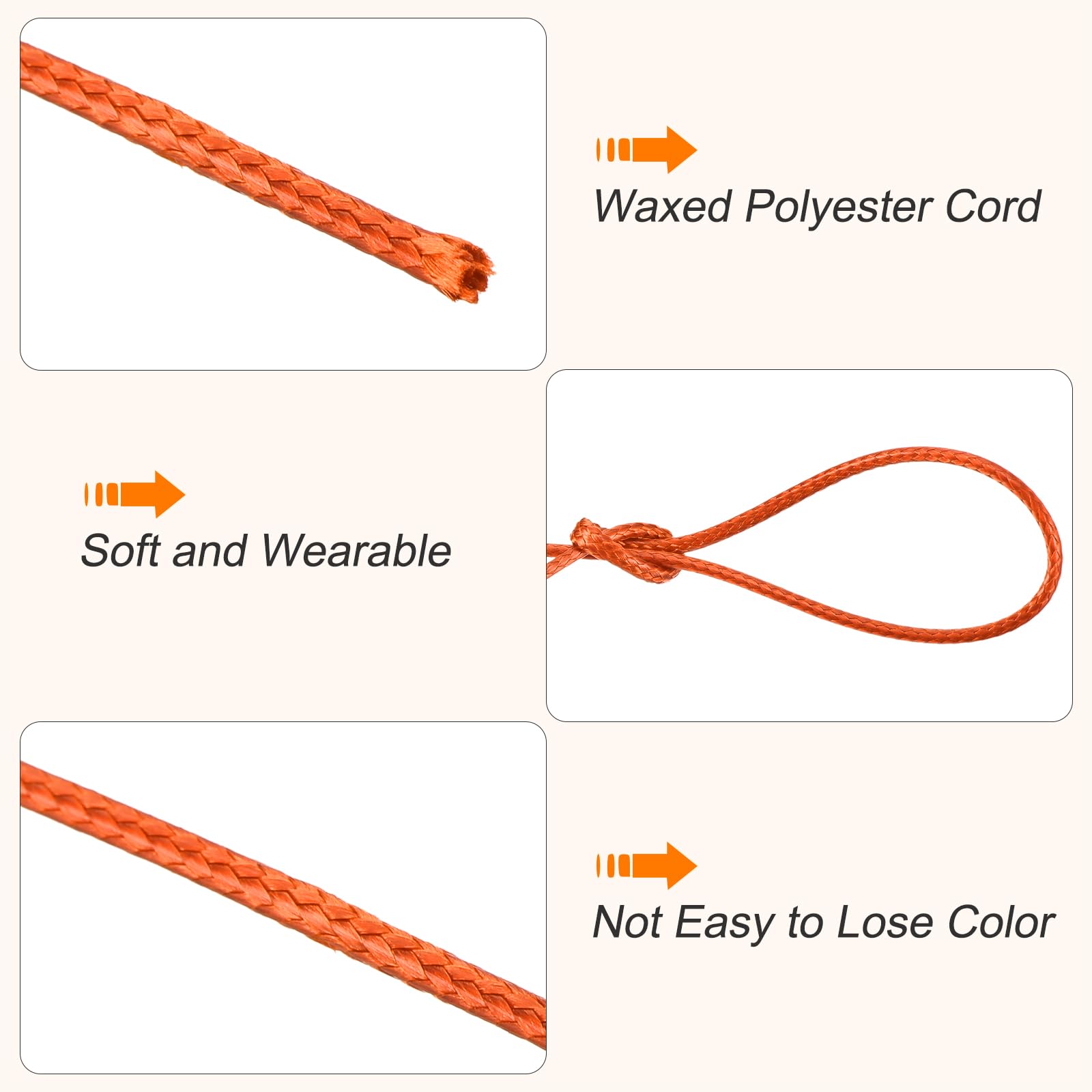 Amazon.co.jp: uxcell ブレスレット作り用 ワックスコード 1mm
